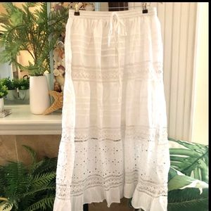 Gypsie Blu NWT! White Lace Boho Gypsy Maxi Skirt Large